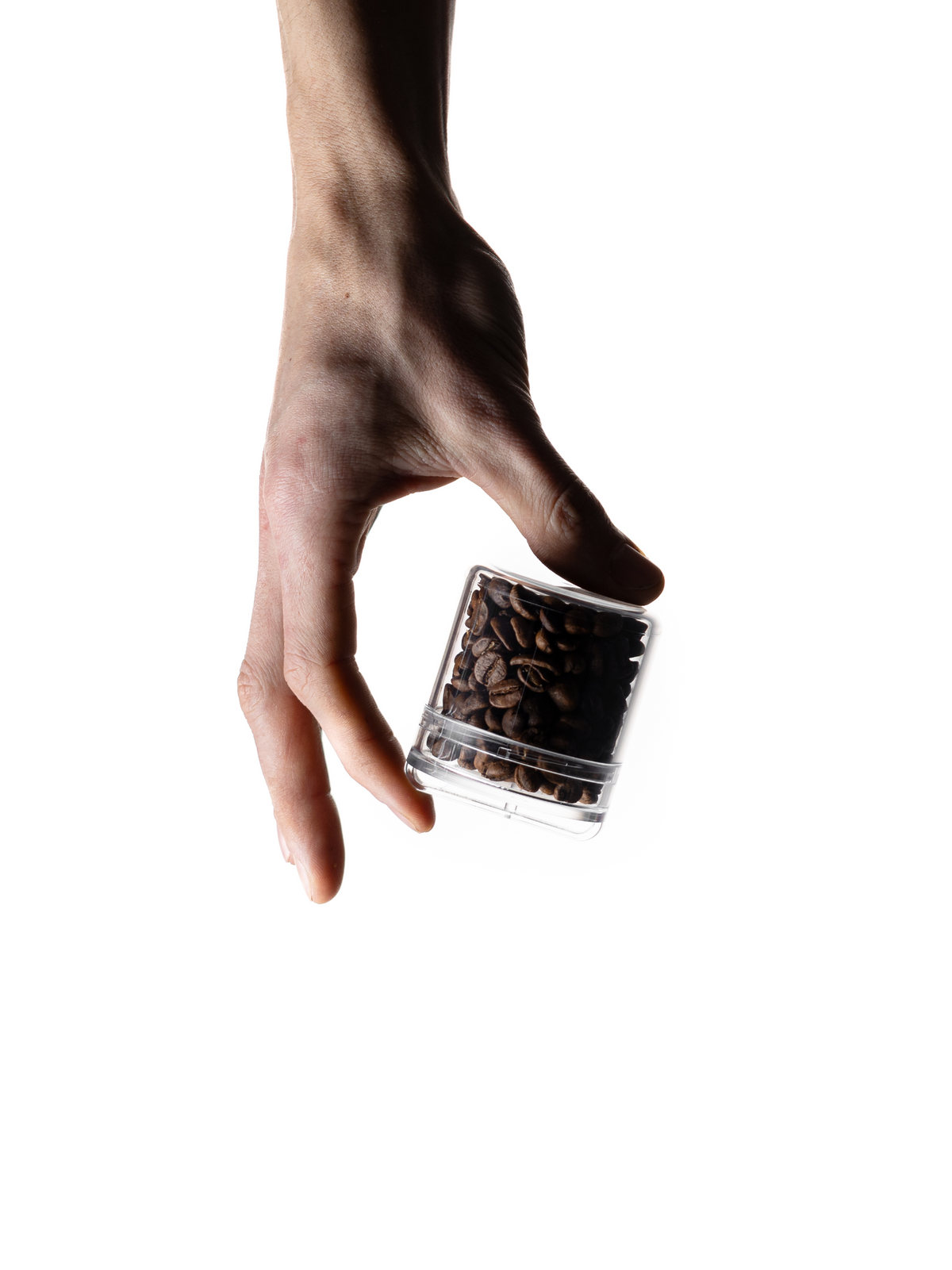 Frasco de dosis única Orea X7 con café en grano