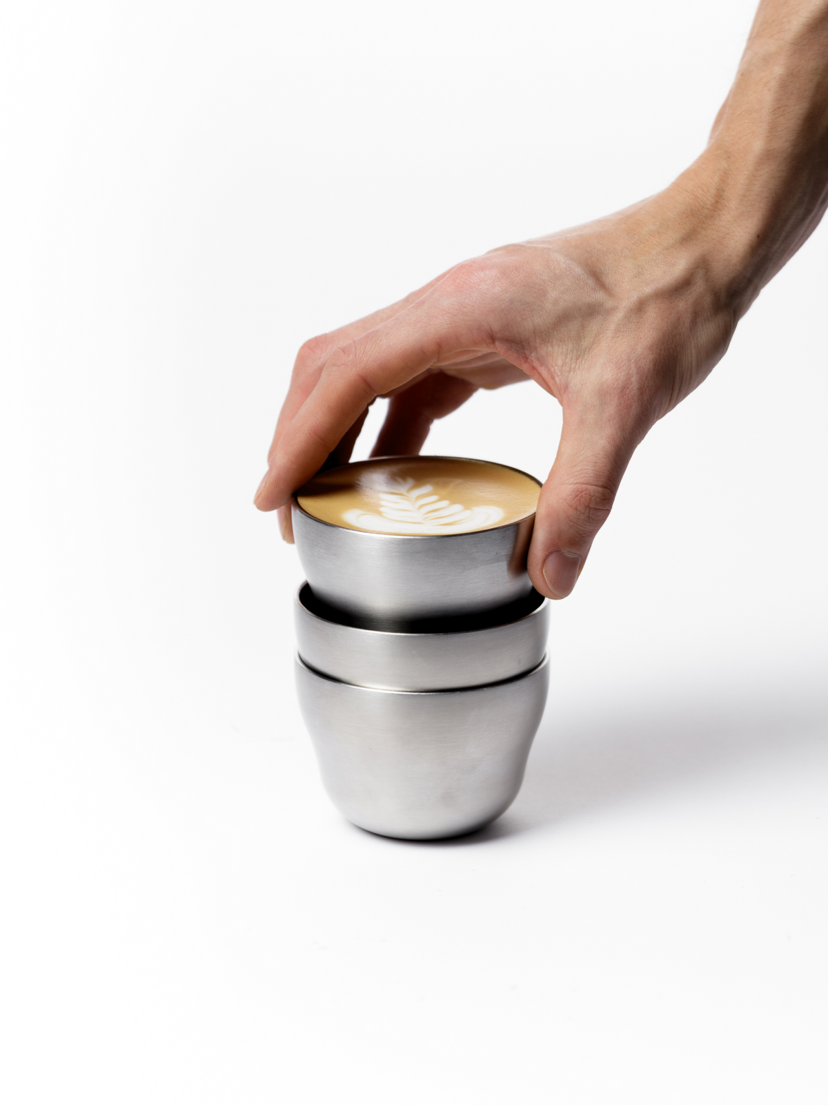 Orea STAC Steel Cups con café
